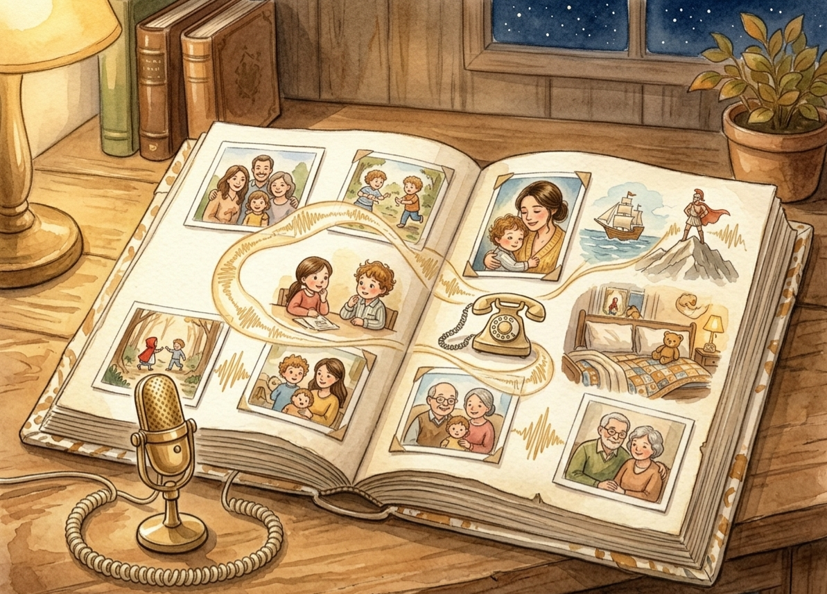 Un livre audio enregistré par le parent et offert à l'enfant
